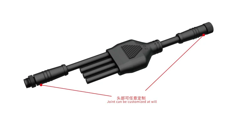 Support customization Y type cable splitter 2 3 pin IP67 waterproof connector
