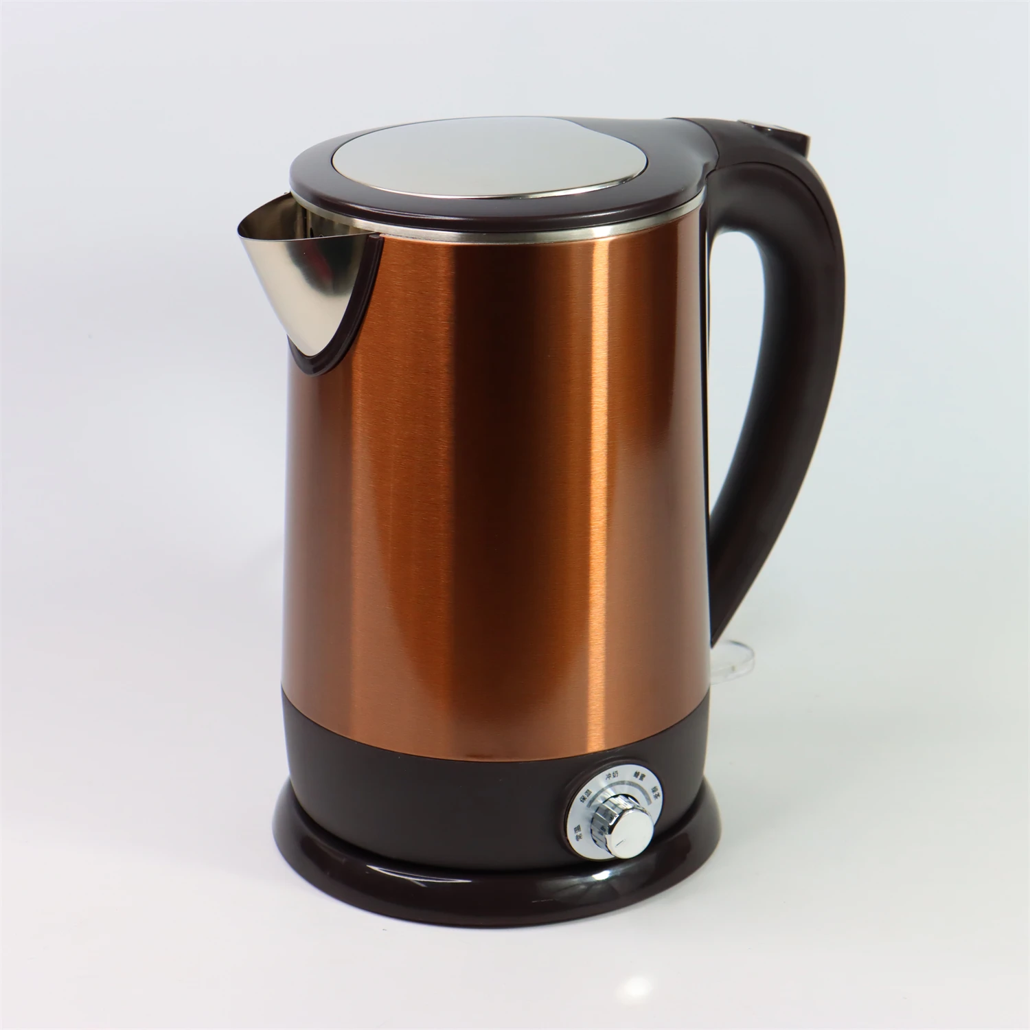 Chocolate-Tone Stainless Steel 1.8L Anti-Heat Electric Kettle  220V 50-60Hz 1800W Perfect for Dubai Market
