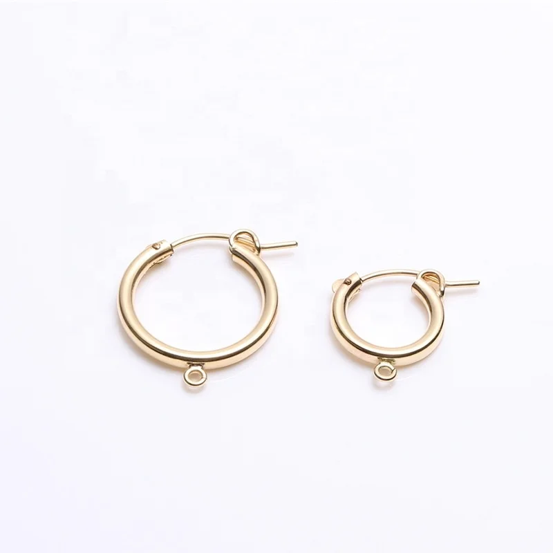 GP Eurowire hoop with open ring permanent jewelry chains making findings 14k Gold Filled eurowire hoop with open ring