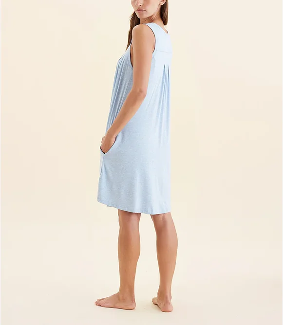 Nightdress Casual Breathable Pajamas Home Use Cotton Bamboo Pajamas Knee-Length Nightgown