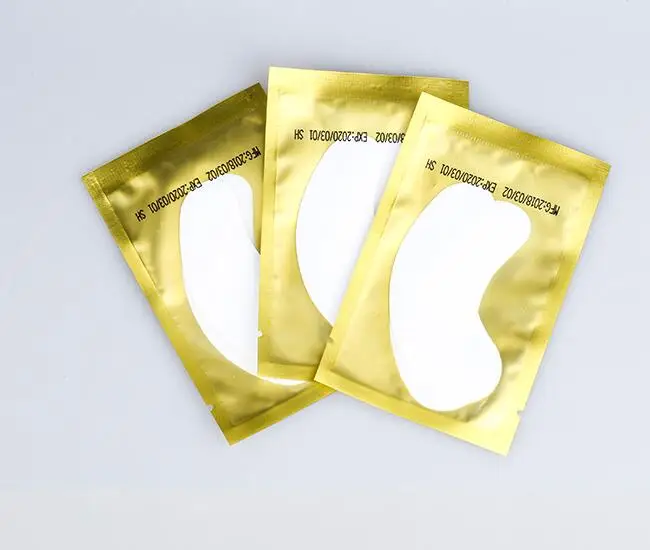 Private label hydrogel gold lint free makeup remover eyelash extensions gel patch collagen under eye pad