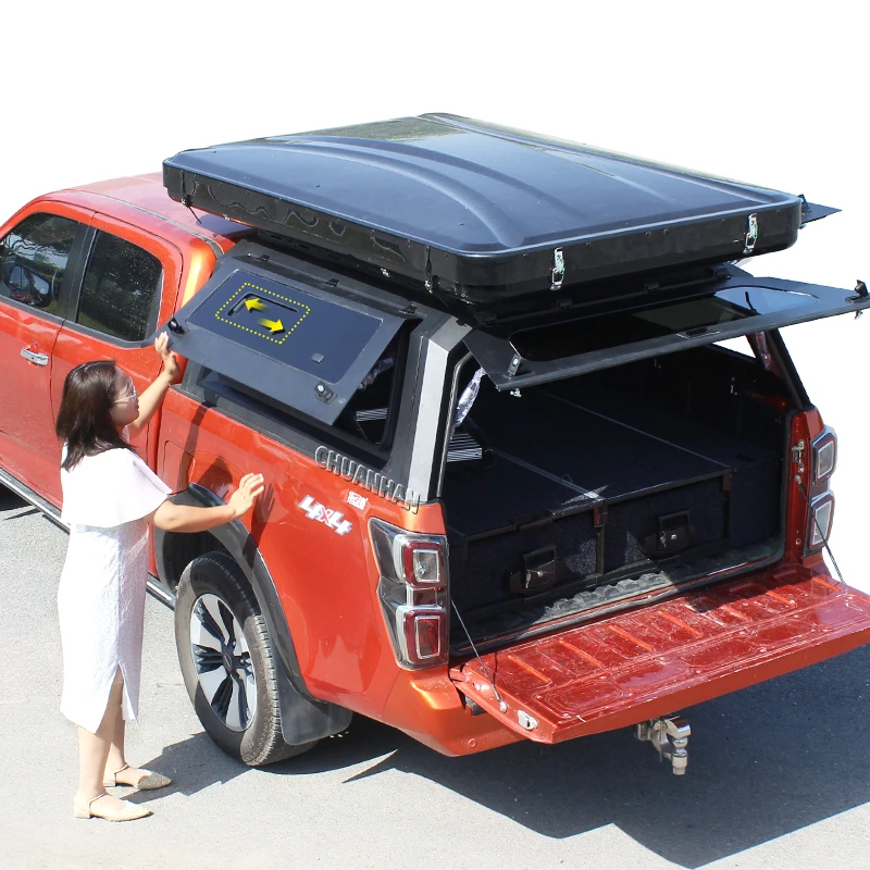 Со стальными окнами и двойной кабиной с жесткой крышей 4x4 пикап кровать навес для БАЛДАХИНА Ford Ranger