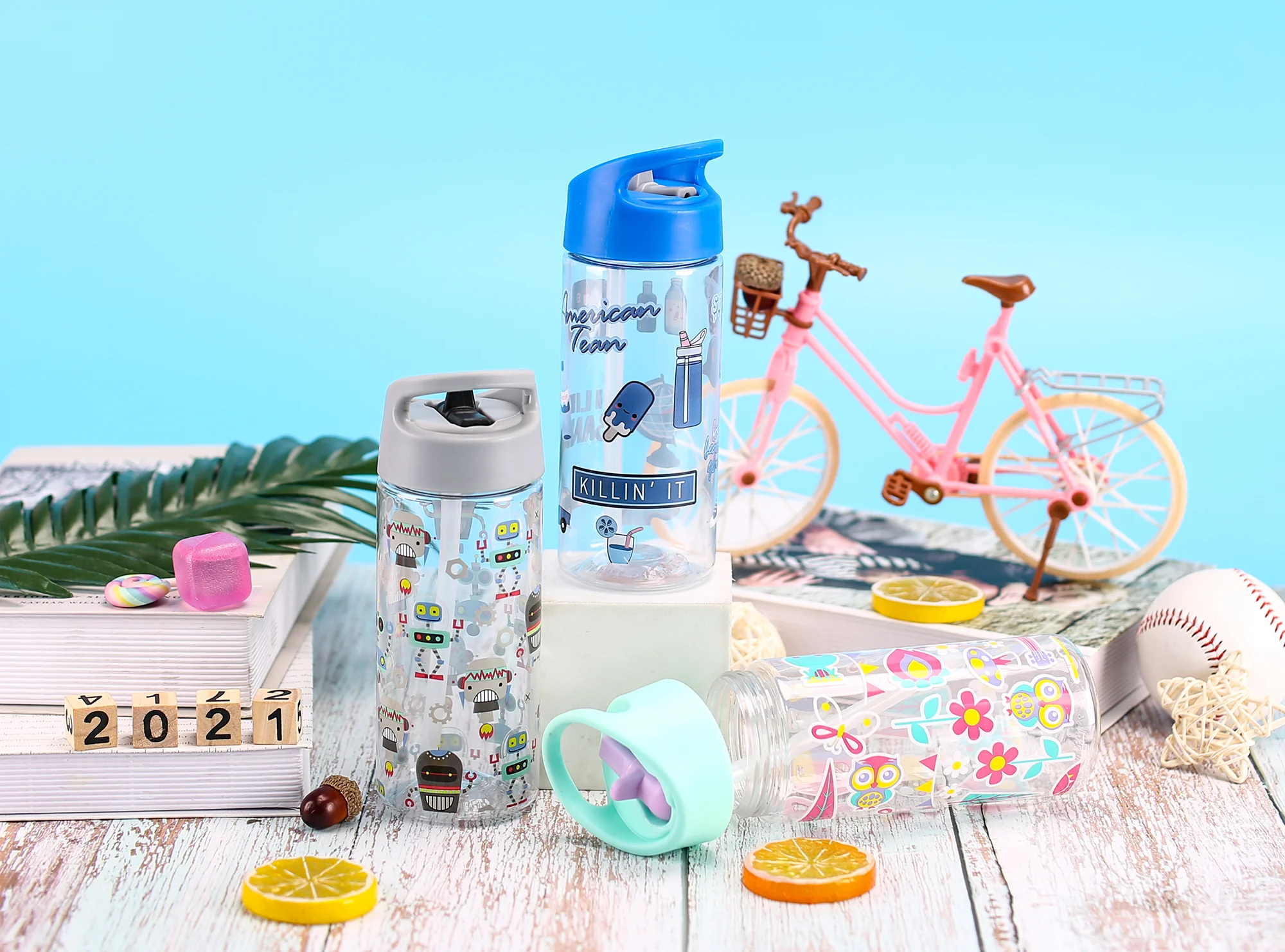 350ML Modern BPA Free Eco-Friendly Tritan Children Water Bottle Kids Straw Baby Sippy Cup Drink Feeding Bottle