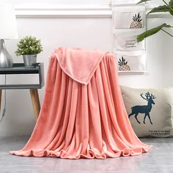 Hot High Quality Popular Color Warm Throw Blankets Super Soft Flannel Blanket for Spring