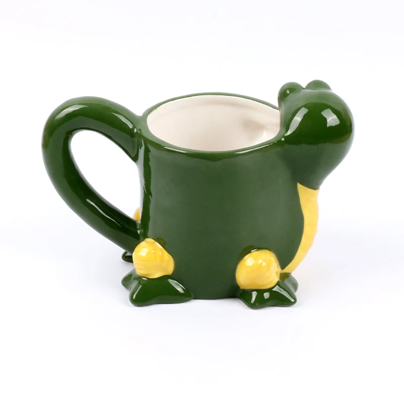 Handmade creative cute milk coffee mugs factory custom 3d animal mug crocodile shape cup