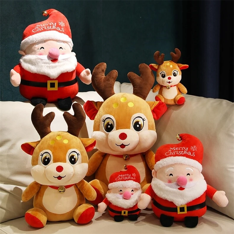 New christmas deer plush animal toys stuffed christmas plush reindeer cute plush reindeer christmas decoration