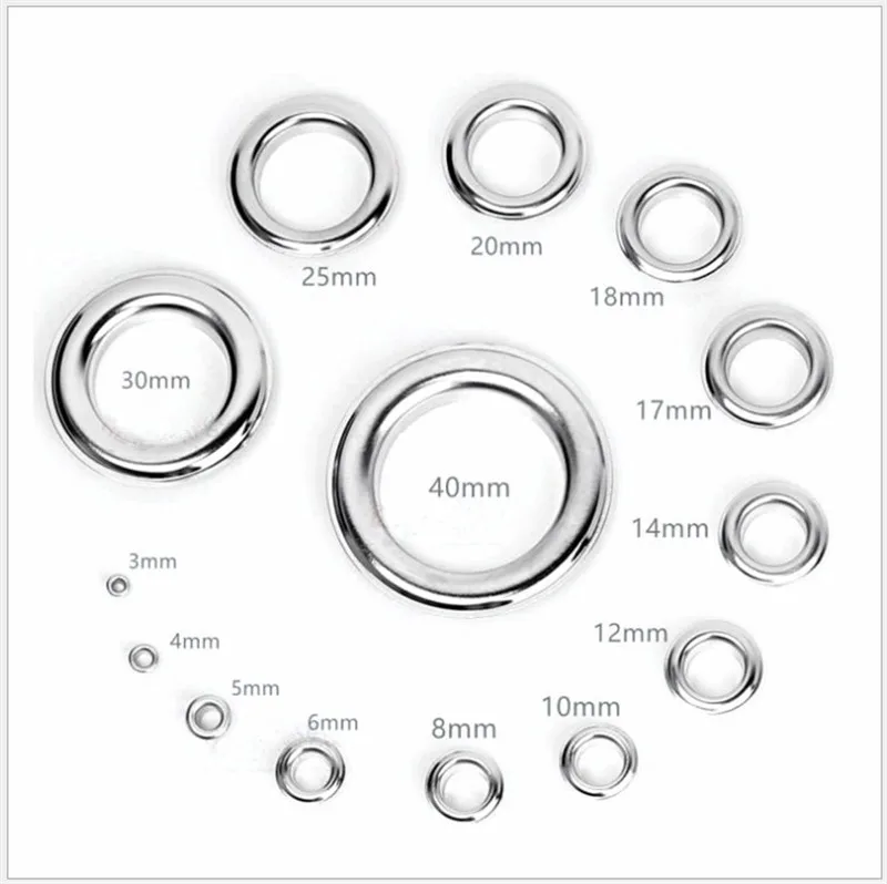 Custom metal copper logo grommet eyelets sewing eyelet iron kits shoes jeans craft heavy duty silver gold eyelets