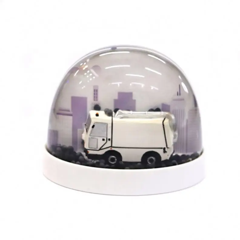 Oval Shape Custom Christmas Snowball Ornaments Animal Decoration Snowball Transparent Water Ball Snow Dome Globe