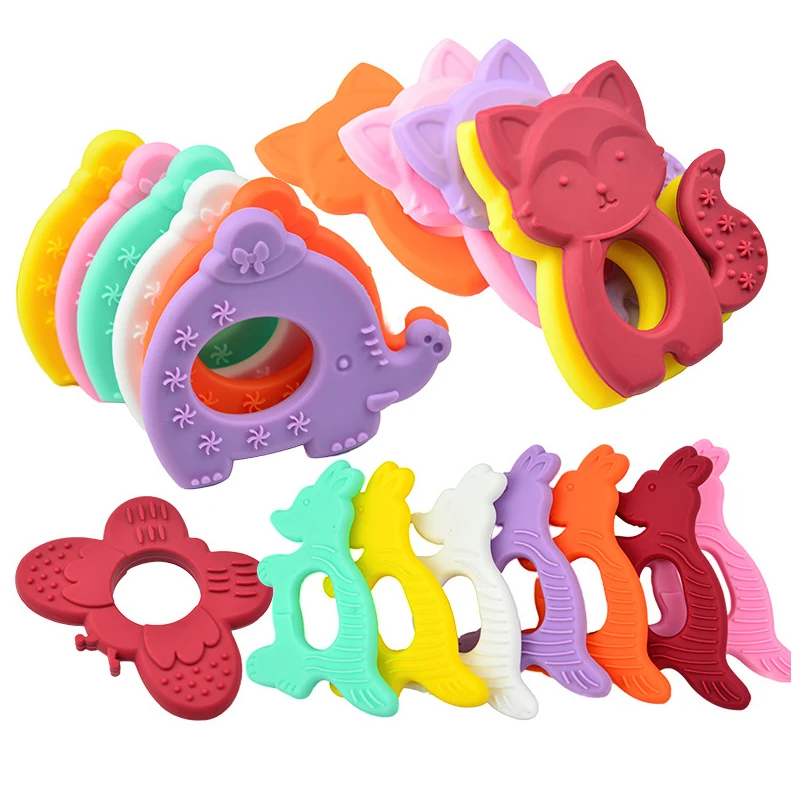 Food Grade BPA Free Teether Animal Shape Silicone Baby Teething Baby Toys