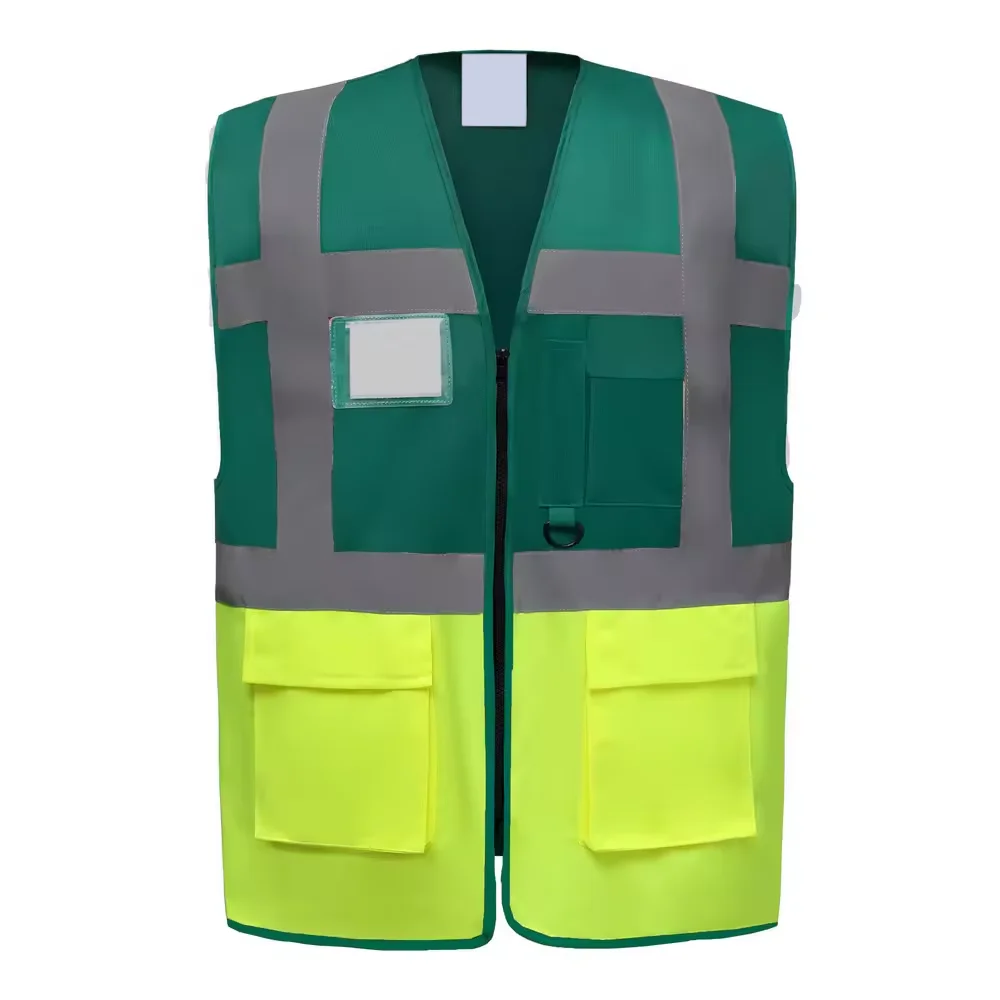 Wholesale Custom Logo Industrial Security Construction Work Safety Vest Reflective High Visibility Reflector Vest With Pockets