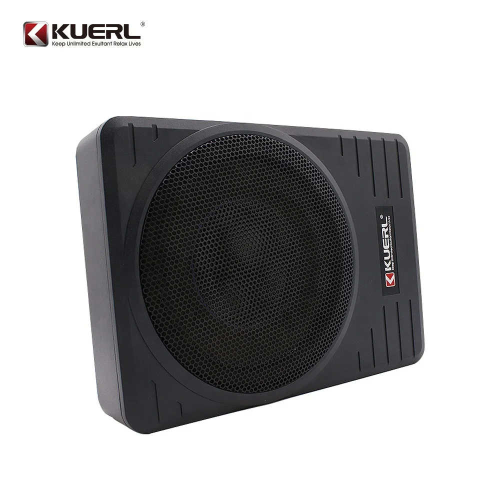 Kuerl hot sale 10 inch pure bass ultra-thin subwoofer 600W 12V active flat subwoofer for car