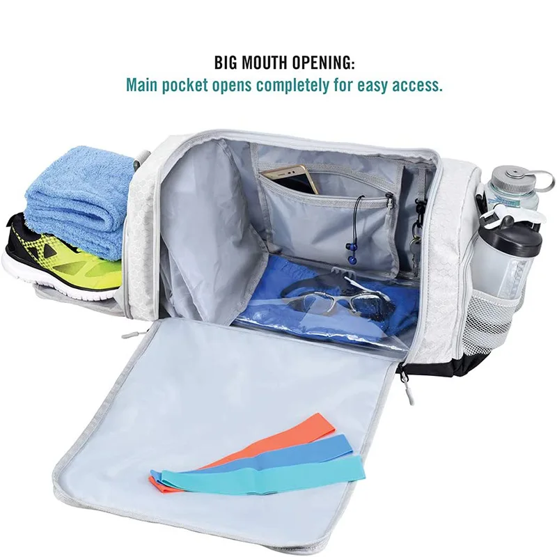 2024 Customization Large Capacity Sport Duffel bag blue gym duffel bag with shoe compartment