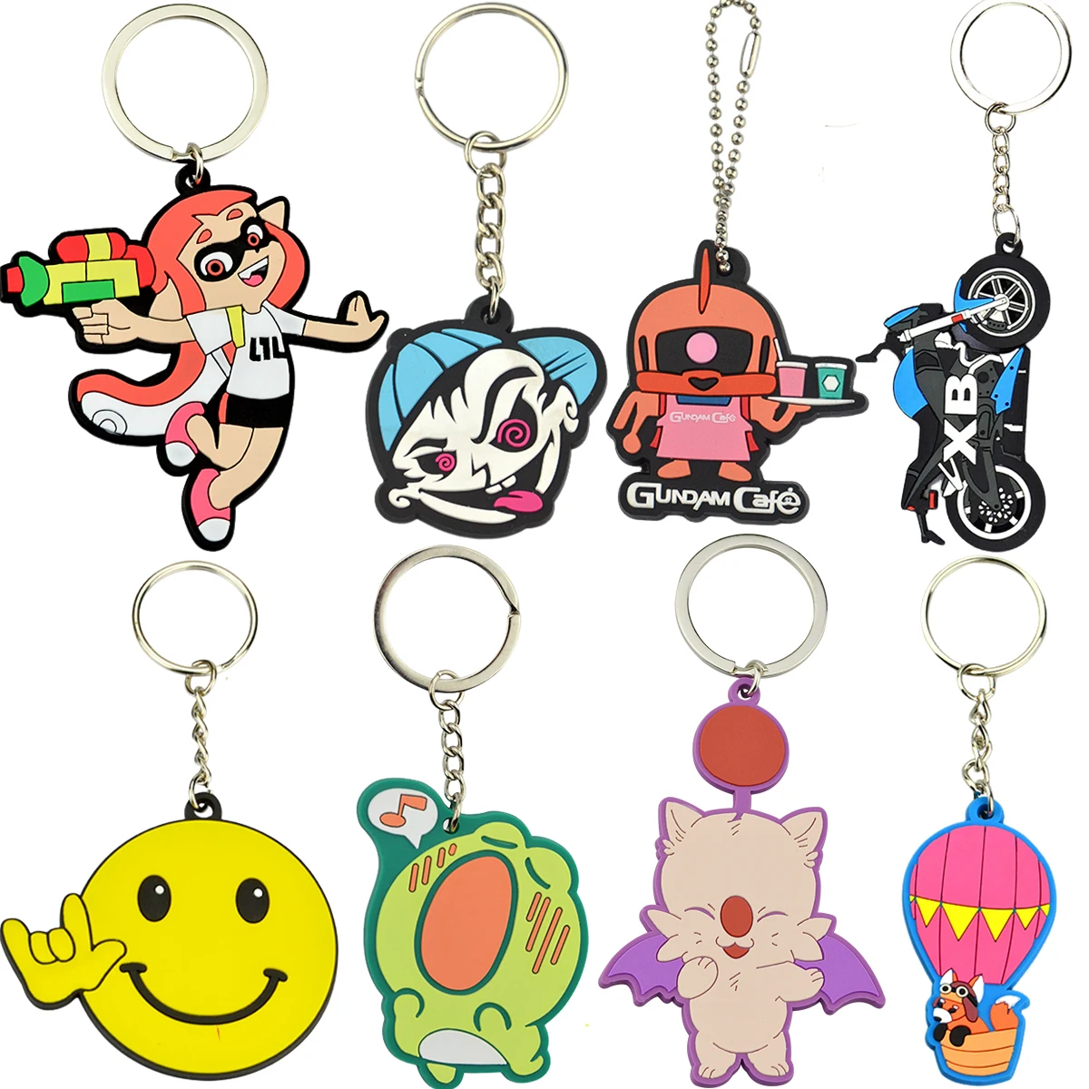Wholesale Manufacturer Custom Soft Pvc Printed Keychain Rubber 2D 3D Logo Cute Anime Kawai Keychains