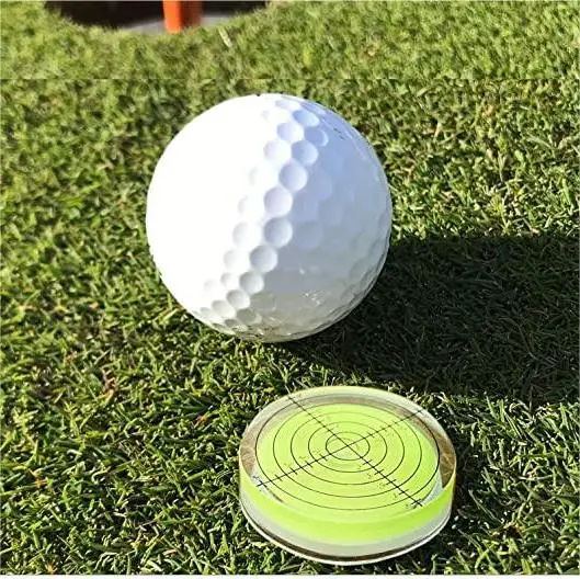 Прямая поставка с завода, для игры в гольф, зеленый считыватель, Круглый пузырьковый спиртовой уровень, флаконы