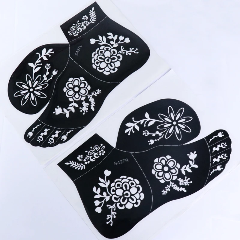 Новый стиль сексуальные шаблоны mehndi 12 листов хны татуировки стикер для ног