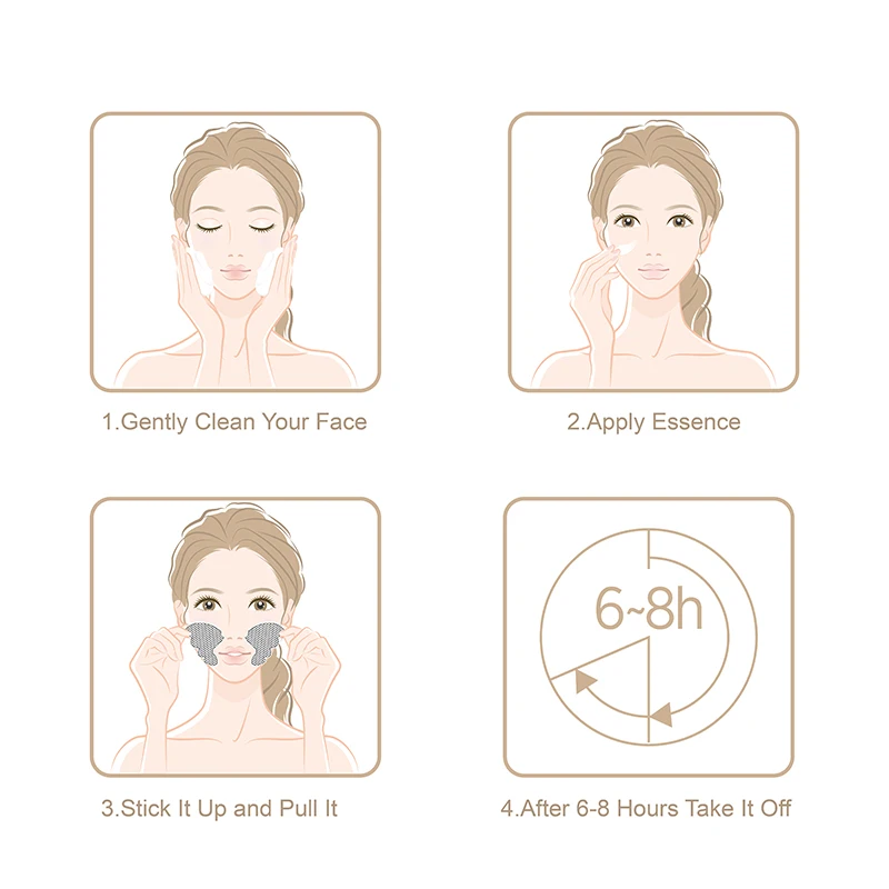 Secret Strips Hyaluronic Acid Crystal Facials Anti-Wrinkle Sleep Face Mask for Anti-Frown Lines Care Skin Care Sheet Masks