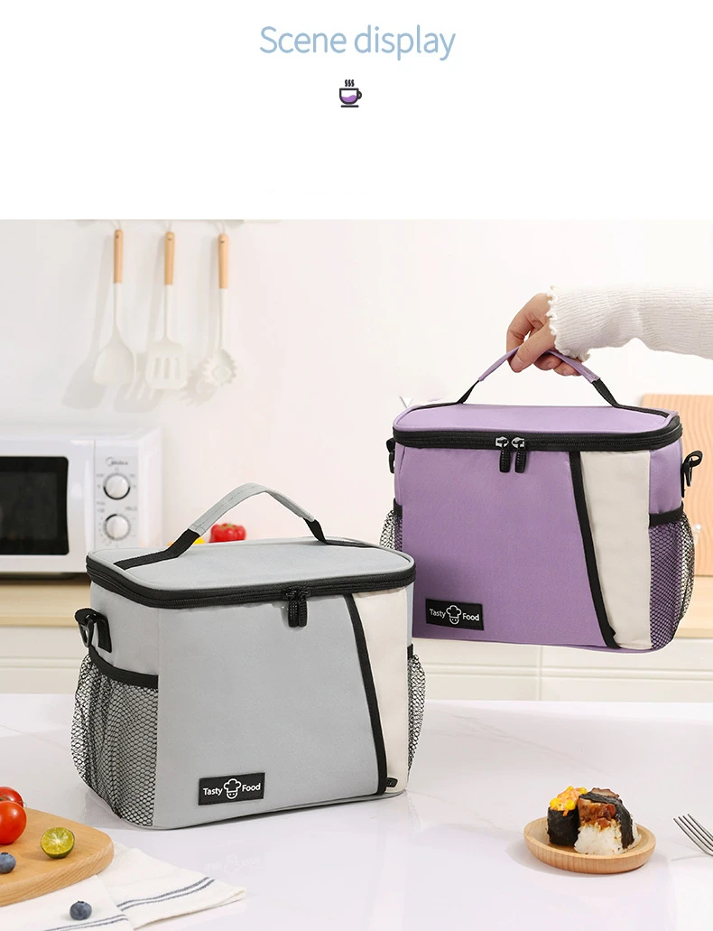 Large Capacity PEVA Lining Waterproof Lunch Cooler Bag Insulated Thermal Tote Bag