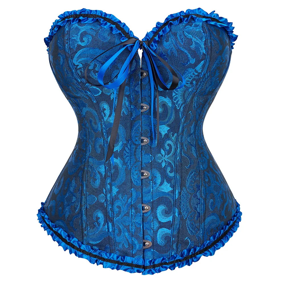 Womens Lace Up Gothic Corset Bustier Sexy Waist Trainer Bustier Overbust Corsets