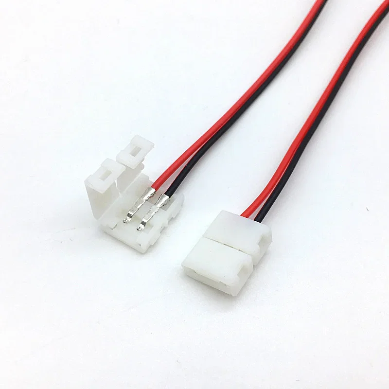 8mm 10mm 12mm 2pin 3pin 4pin 5pin Single Dual End Solderless Cover Connector IP65 15cm Cable Wire for 5050 3528 LED Strip