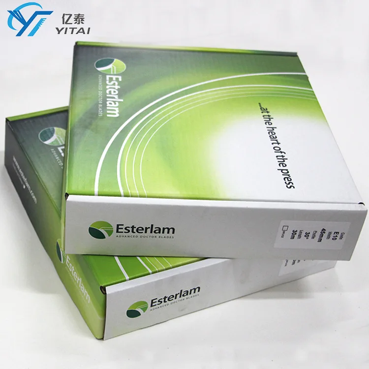 Esterlam Plastic UV Coating Doctor Blade  gravure printing doctor blades for flexo printing