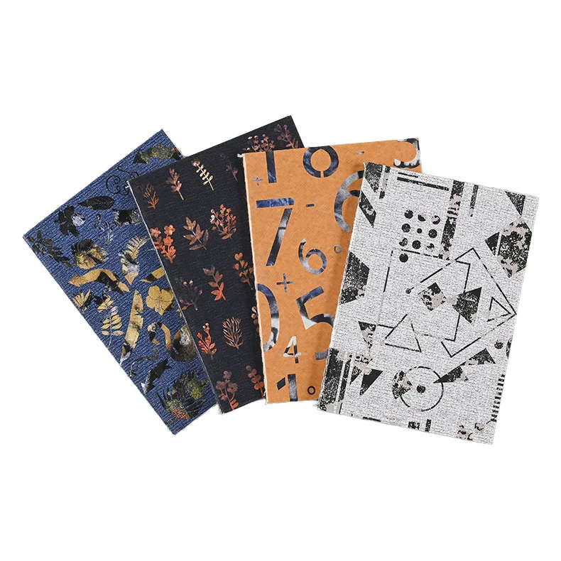 Korean Retro Creative Leaf Digital Notebook A6 Hardcover Stationery Customizable Leather Students Car Sewing Diaries Wholesale
