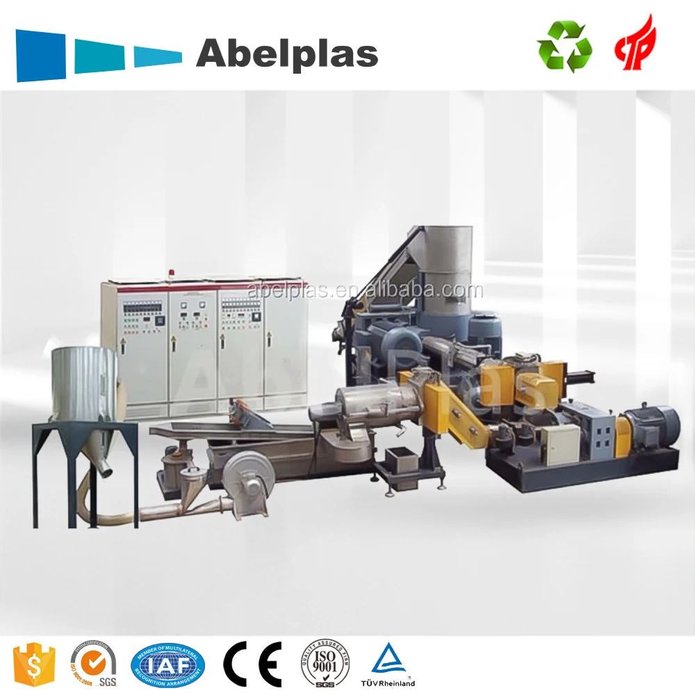 New Design Automatic Waste Plastic PE/PP/BOPP/LDPE/LLDPE/HDPE/PS/EPS/XPS/EVA Film Pelletizing Recycling Machine Line