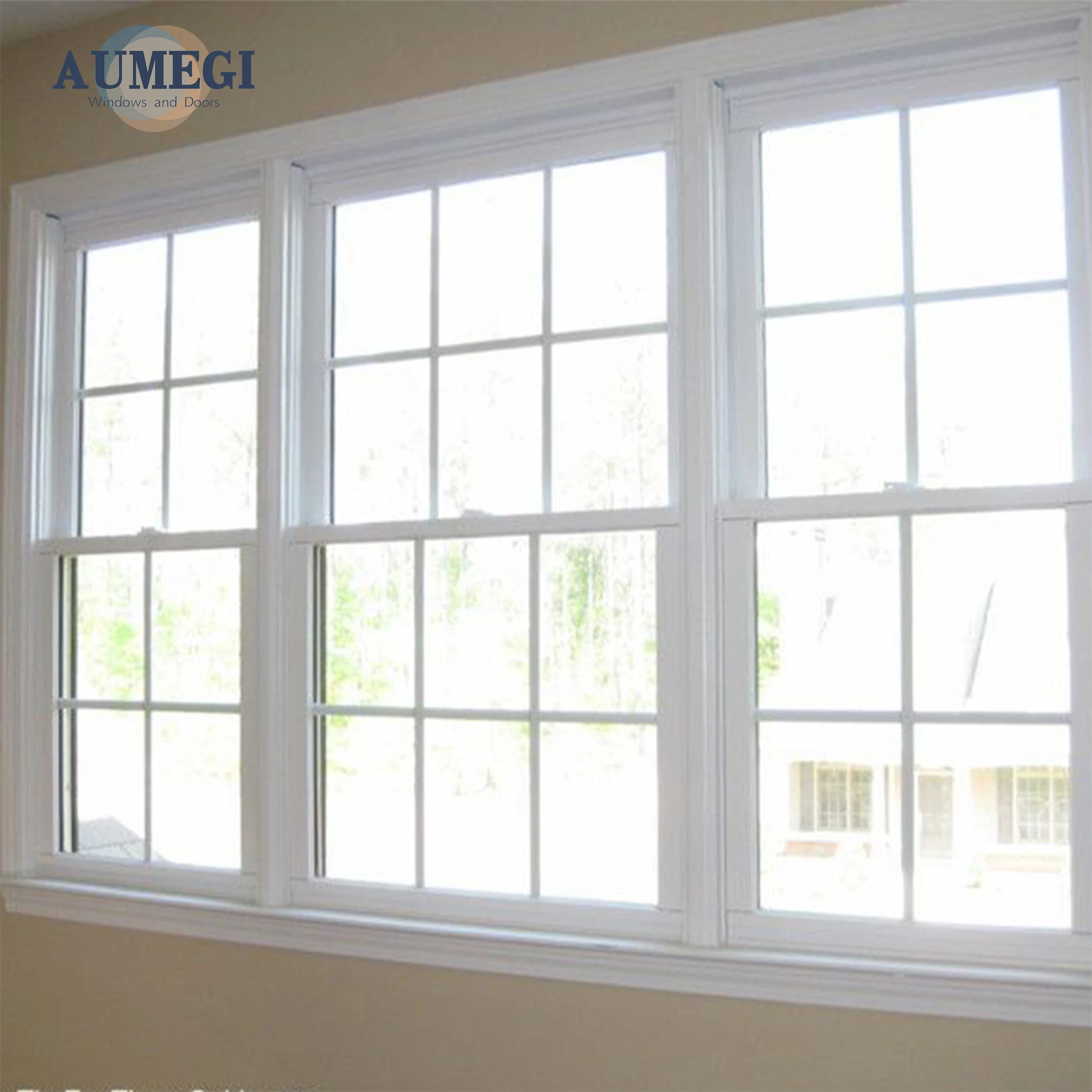 Aumegi Soundproof Broken Bridge Aluminum Top-Hung Window Australia Standard Single Hung Window