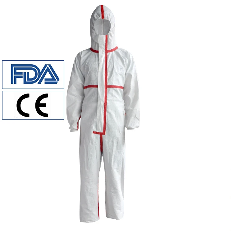 Polypropylene PP Non Woven SMS Tyvek Microporous Hooded Protective Disposable Gown Suit Coverall protective coveralls