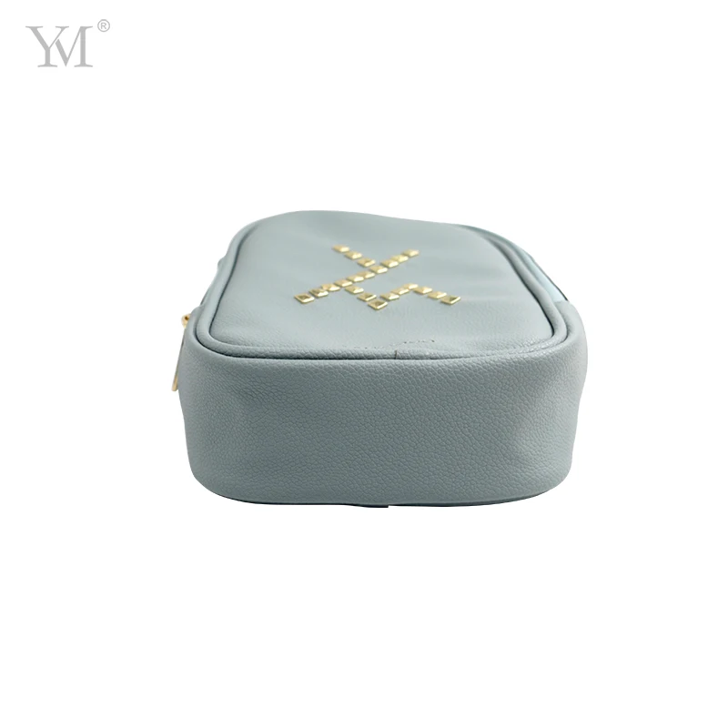 Wash toilet cosmetic bag with leather handle pouch for cosmetics beauty storage case bag