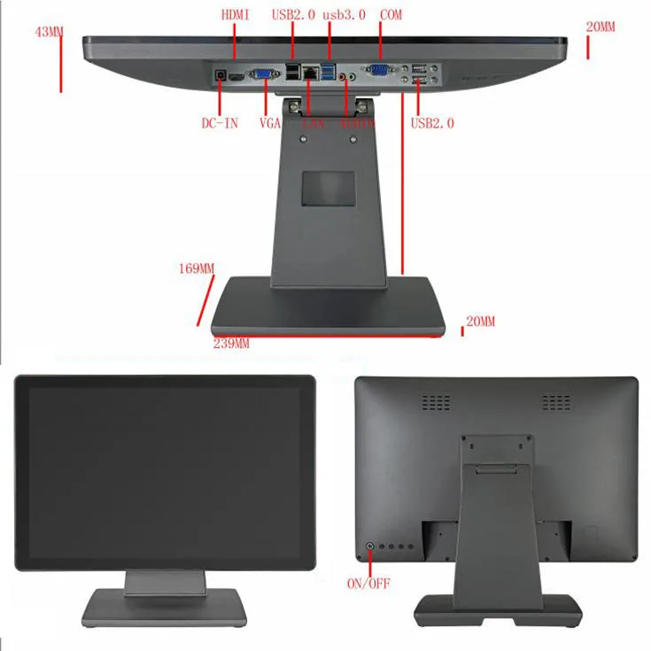 15.6 Inch Dual Screen Cash Register Machine Windows/Android All In One Pos Terminal System For Retail Shop/Restaurant
