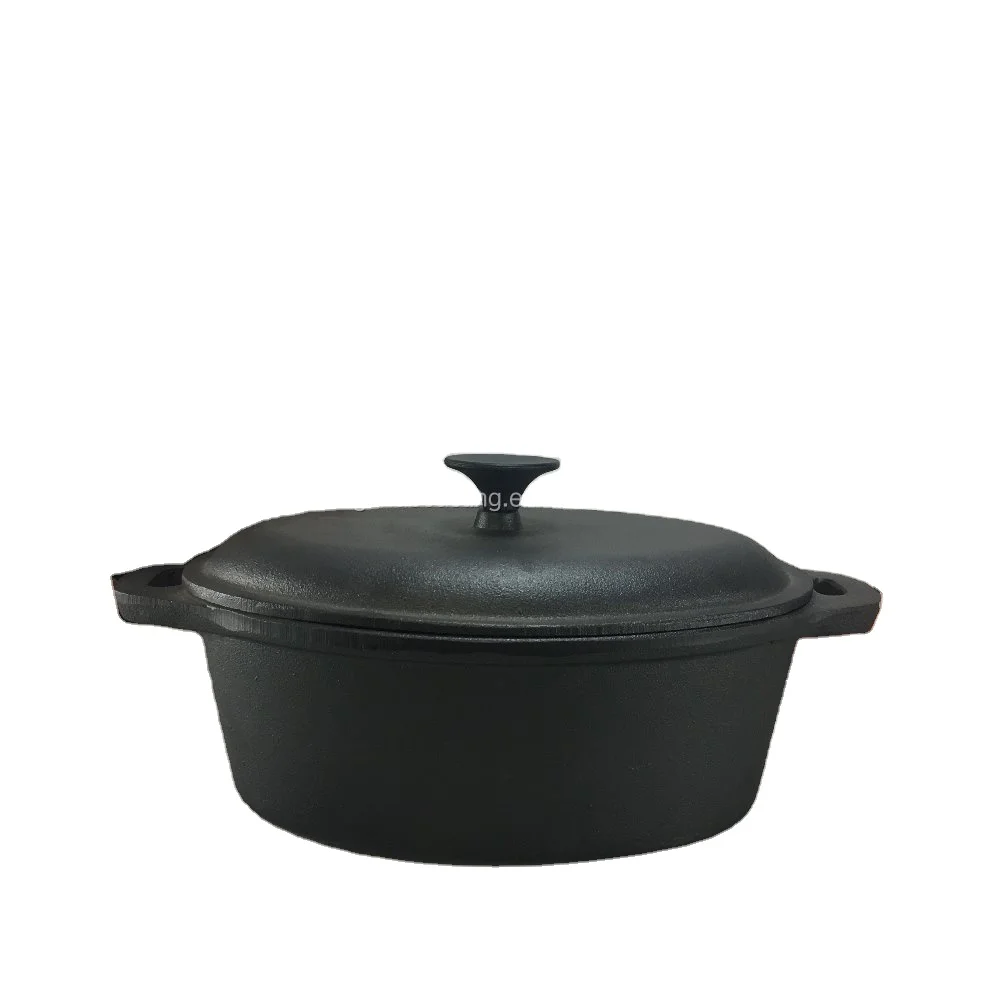 
cast iron preseasoned oval casserole/dutch oven  (1539485067)