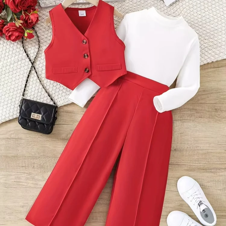 4-10 Years Children Clothing Boutique 3 Piece Set Kids Girls Clothing Sets 10 Years