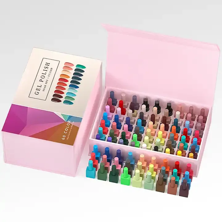 60 Colors/set Nail Gel UV Varnishes Fashion Trend Manicure Soak LED Gel Nail Polish Collection OEM/ODM Support Nail Art Gel