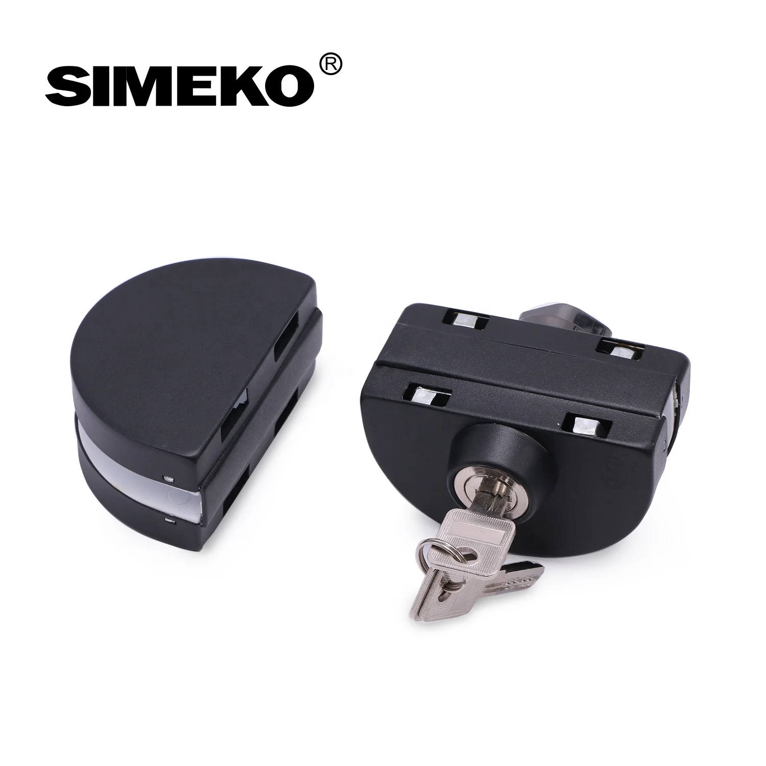 hot sale door control hardware Black semicircle glass door lock security center main door clamp lock