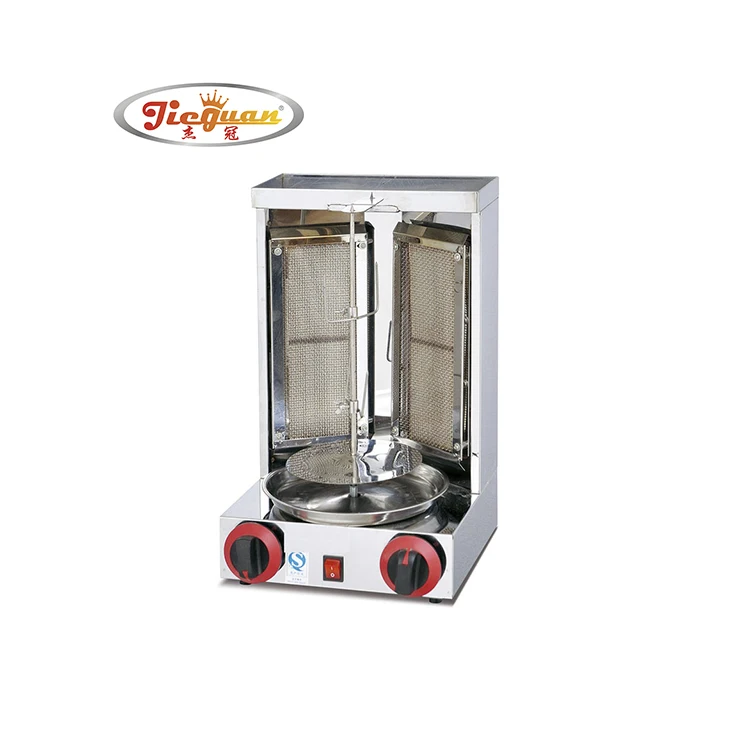 Commercial Desktop Gas Chicken Grill Barbecue Shawarma Machine Kebab Machine With Double Burners