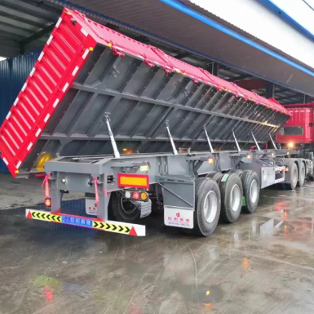 OYJD Customizable OEM Truck Trailer Dump Durable Large Loading Space with Side Wall Semi Trailer for Commercial Use