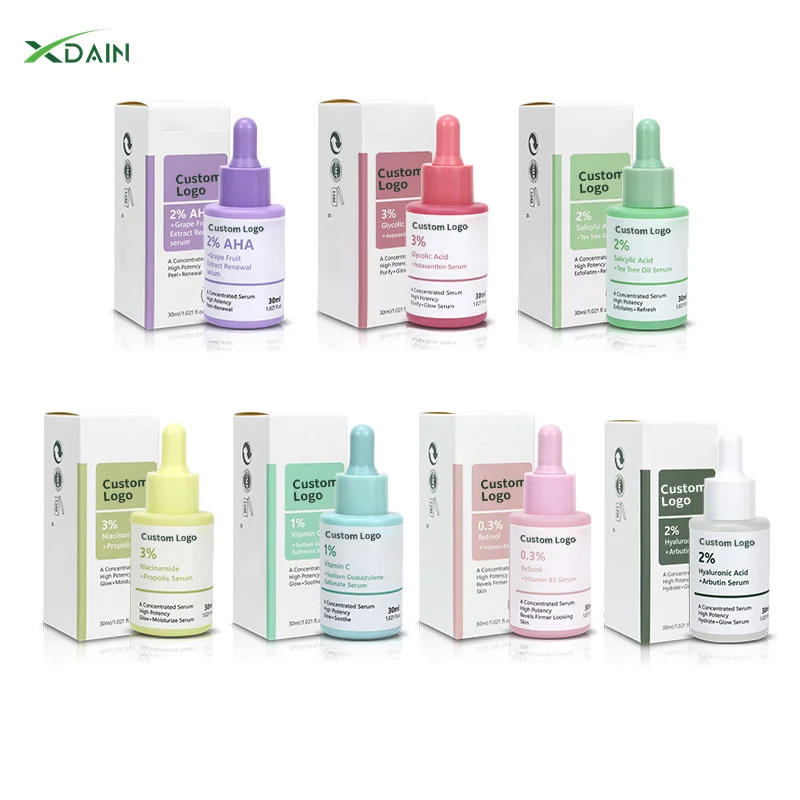 Private Label 1% Vitamin C+Sodium Guaiazulene Sulfonate Skincare Serum Firming Anti-aging Anti-oxidant Brightening Facial Serum