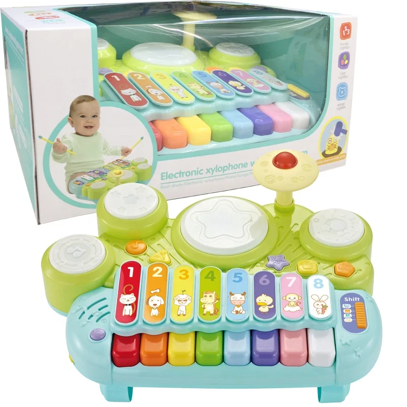 Wholesale electronic xylophone piano keyboard toy kids mini jazz drum set toddler musical instruments