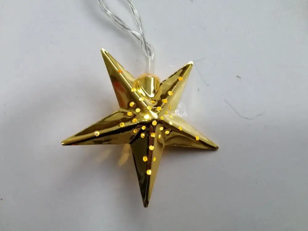Battery Metal Star Shaped Fairy LED  Light String Garden Xmas Christmas Ramadan Wedding New Year Party Home Decoration Lights