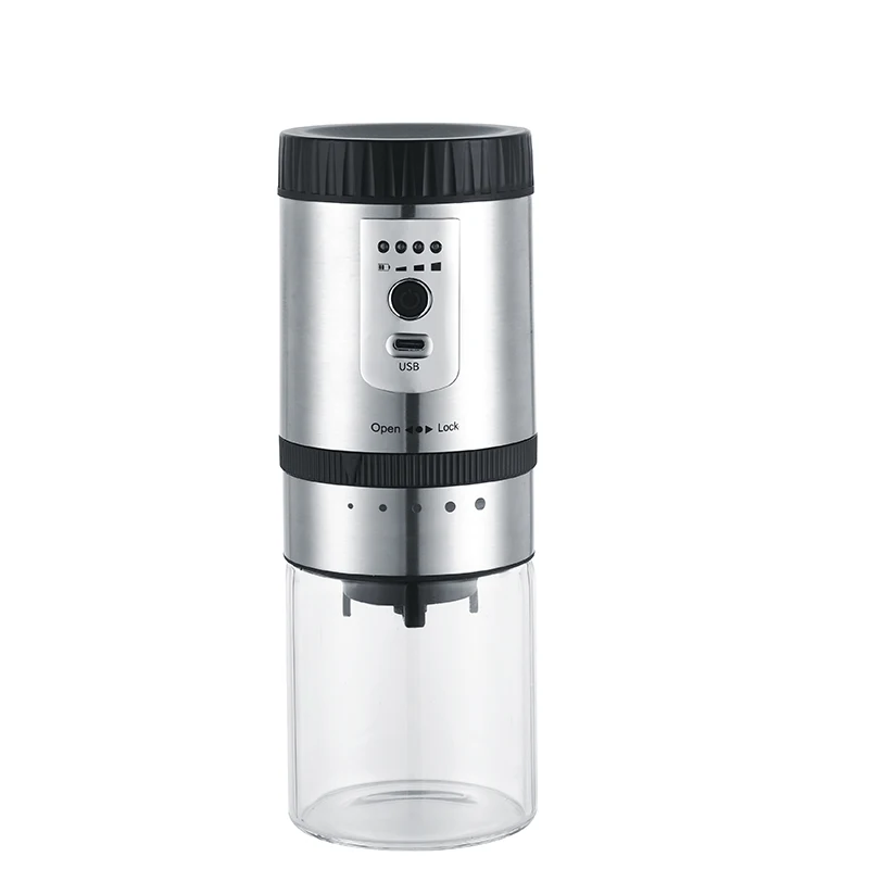 Electric Portable Coffee Grinder Maker Rechargeable,Ceramic burr,Adjustable System,S/S Coffee Mug