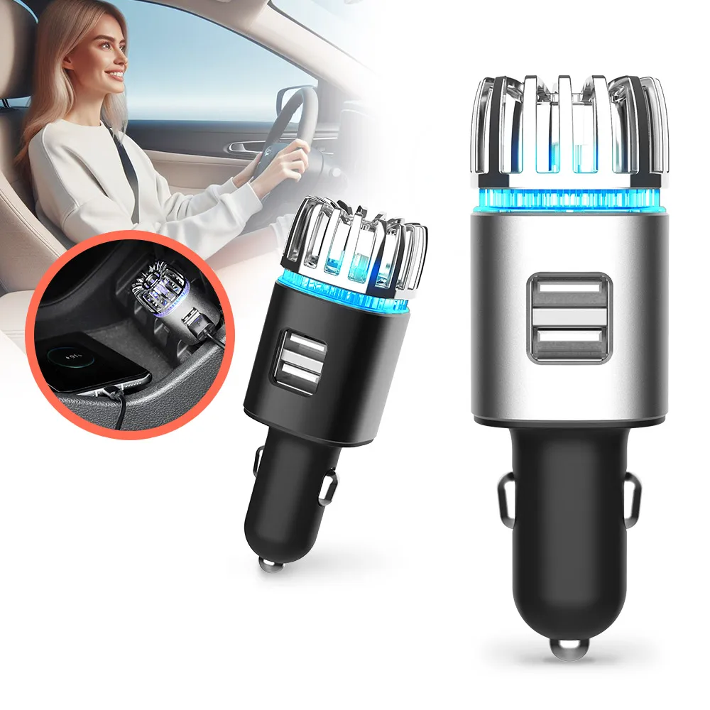2 в 1 Автомобильный воздухоочиститель с USB-зарядкой