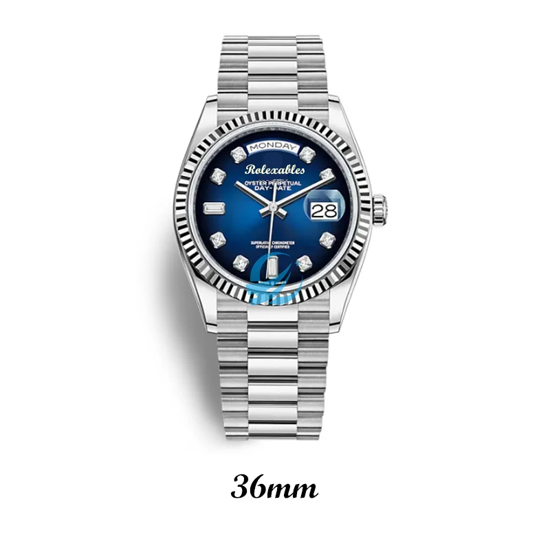 Luxury Watch Unisex Rolexables Daydate Automatic Movement 904l Stainless Steel Watch Custom Mechanical Watch For Man