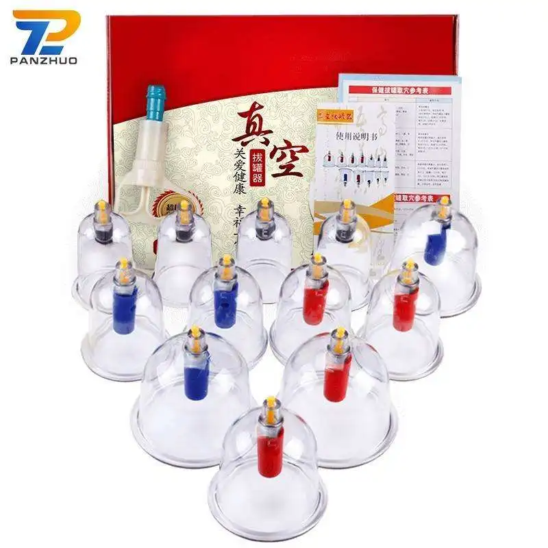 PZ China Medical Multifunctional Antirheumatic Cups Massage Suction Glass Vacuum Cupping Set