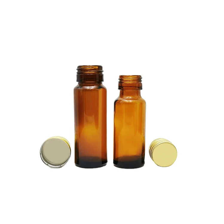 Wholesale 20ml 30ml 50ml Aluminium Cap Brown Empty  Liquid Amber Medical Water Bottle