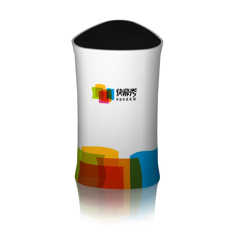 Portable Promotion Triangle Pop up Fabric Counter Table Folding Trade Show Podium for Exhibition