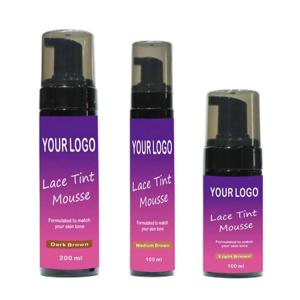 Wholesale Lace Tint Foam for Wigs Private Label Closures Frontals Brown Color Lace Tint Mousse Vendor Free Sample
