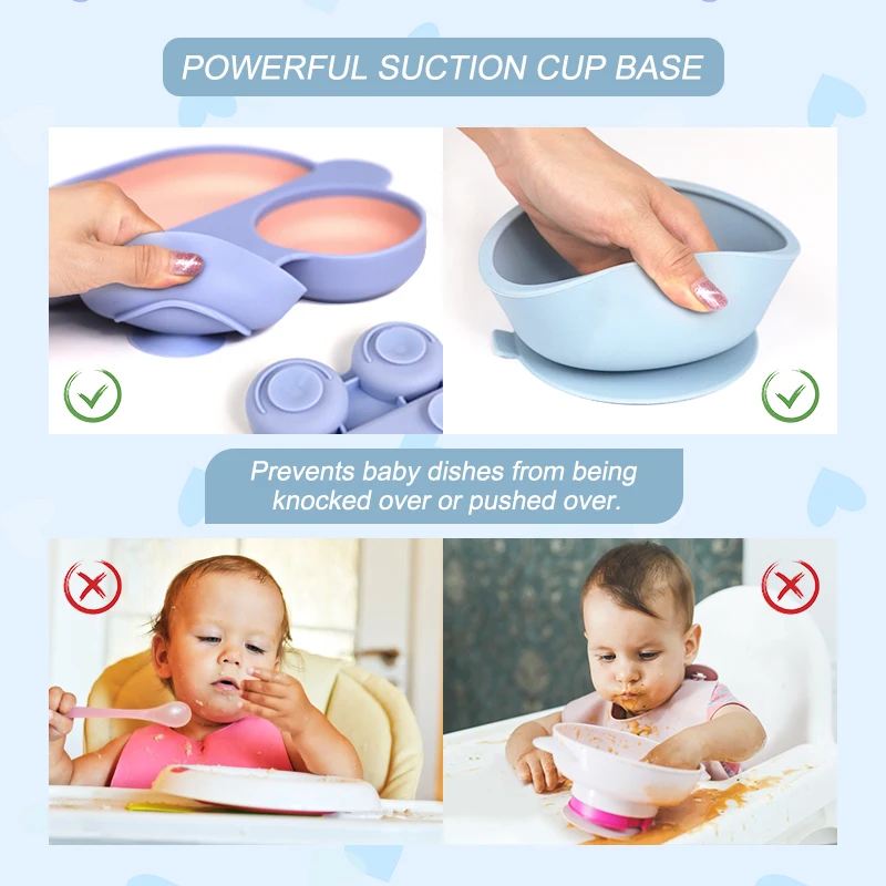Eco-friendly Silicone New Born Baby Feeding Nursing BPA Free Dinnerware Car Plates Bib Set Kids Dining Babi Spoon And Fork Set