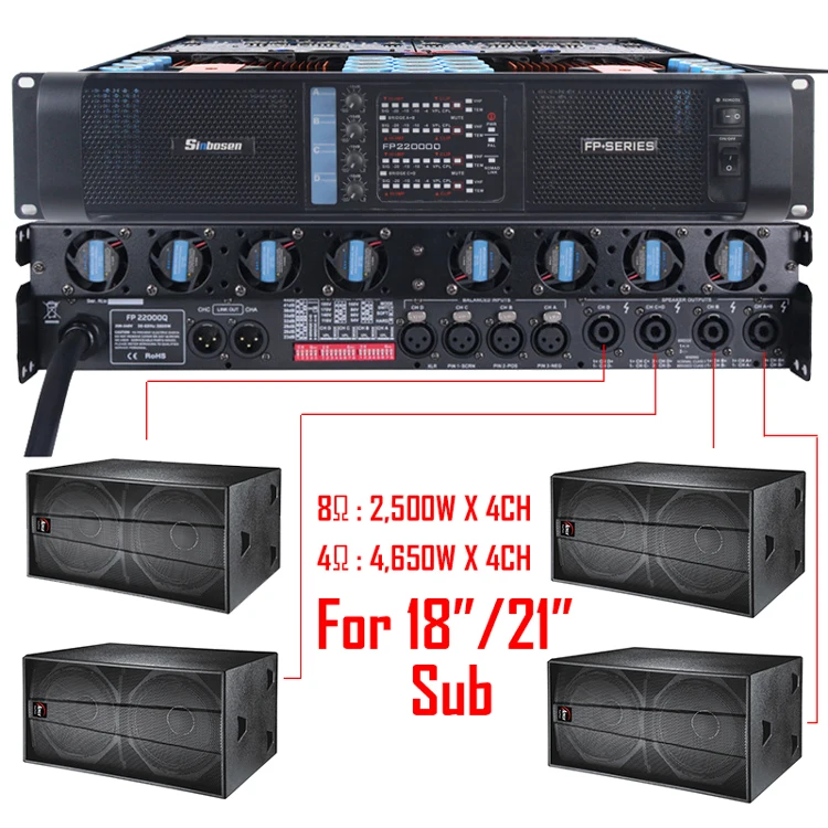  Sinbosen 4 канала PA профессиональный усилитель сабвуфер FP22000Q 10000 вт
