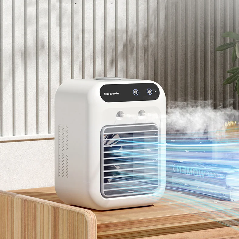 500ml Cooling Fan Humidifier Bedroom Portable Air Conditioner Mist Air Cooler USB Rechargeable Battery Fast Cooling Office DC 25