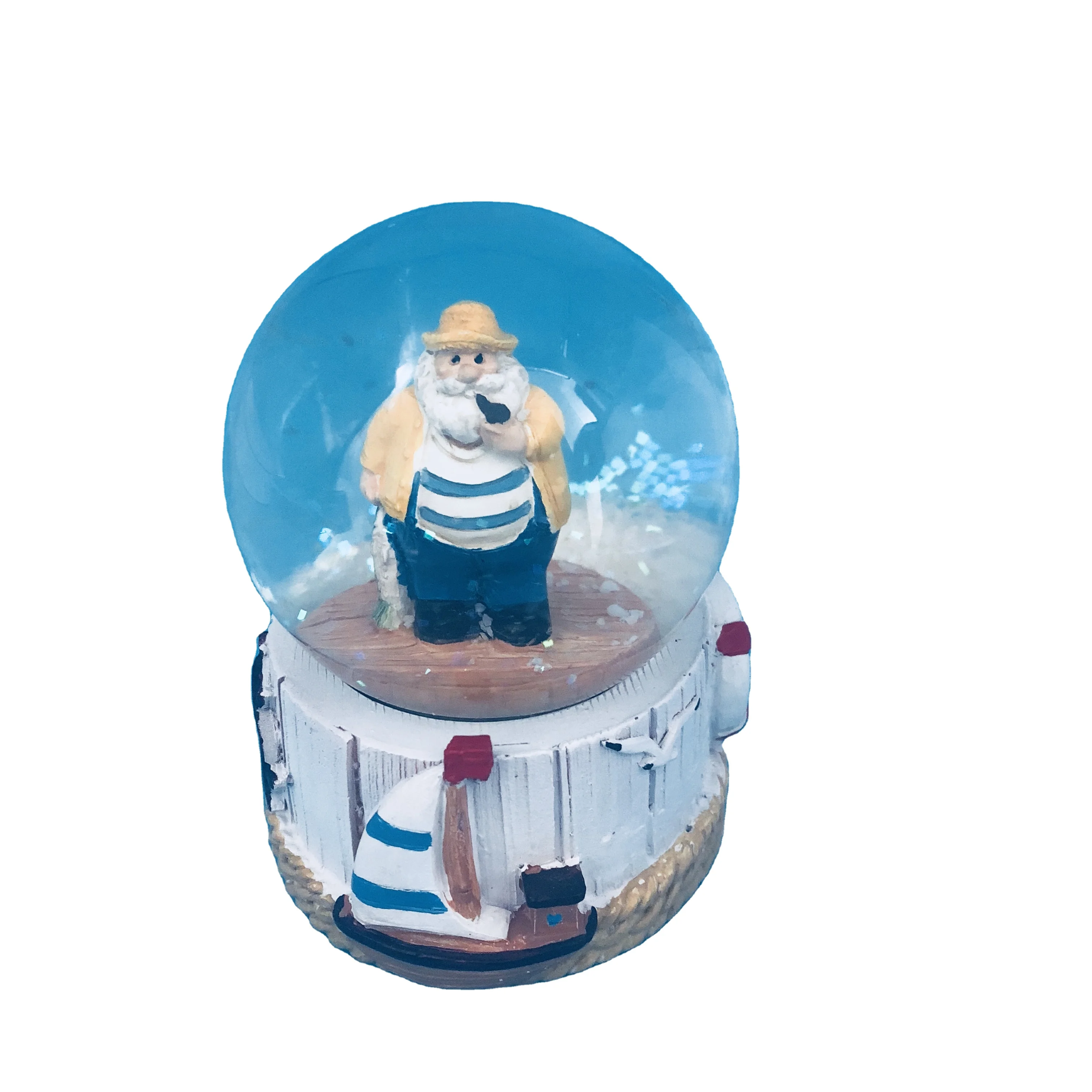 65MM Nautical Style PolyResin Snow Globe with Hippocampus Snow Ball Tourist Souvenir Gift